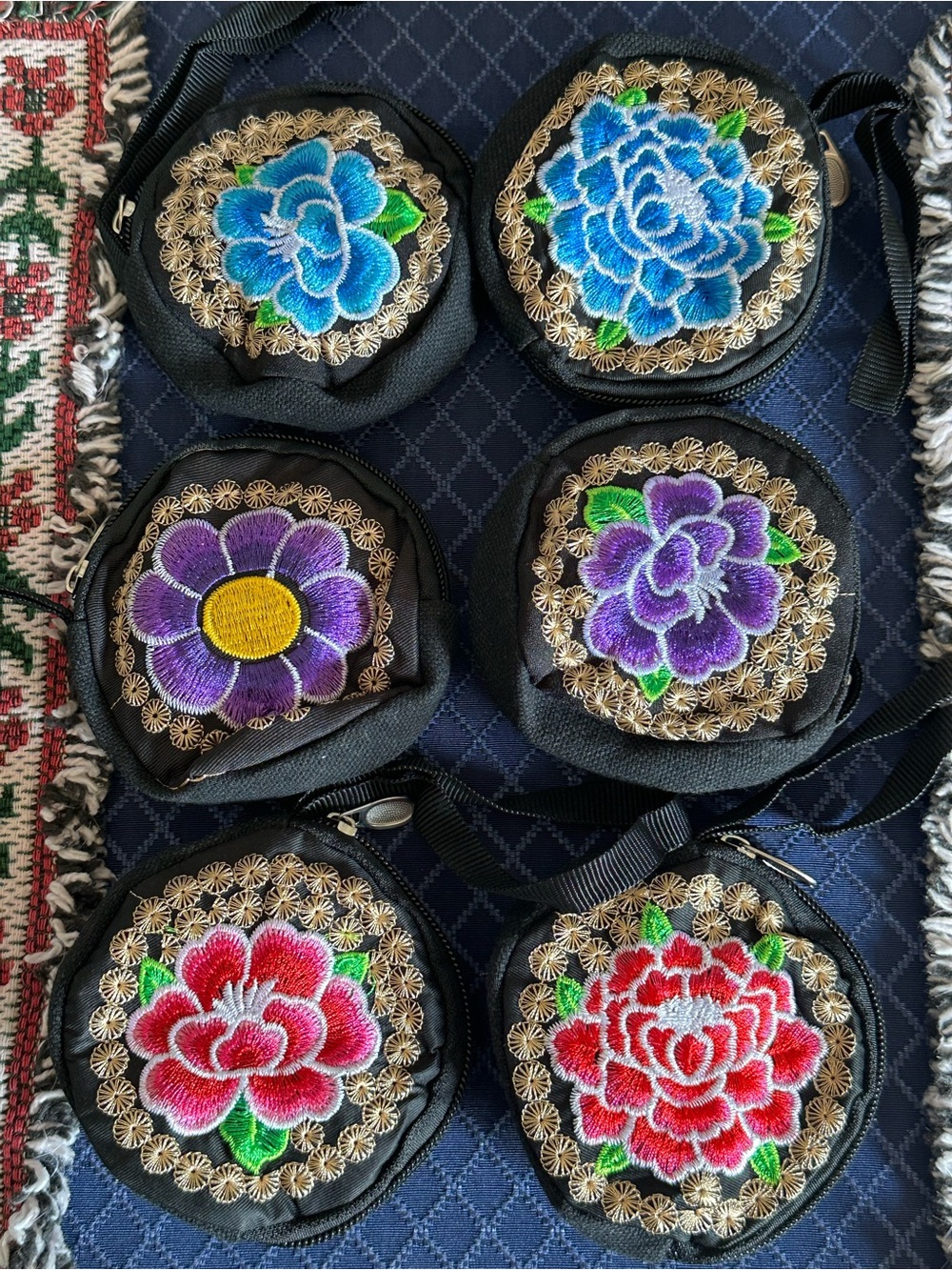 Embroidered Coin pouches
